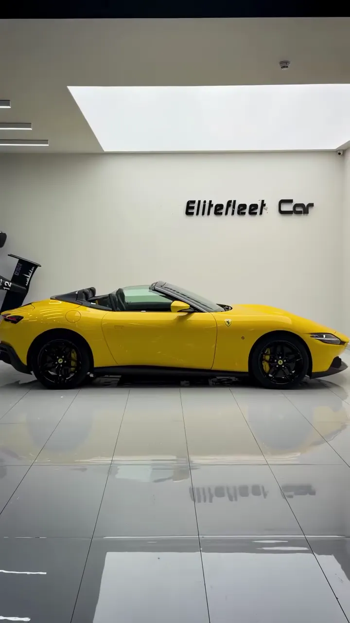 The Roma Spider with its roof down in the EliteFleet showroom
